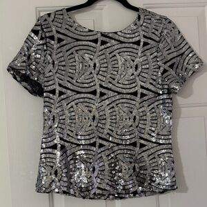 Silver Sequin Women's Top
